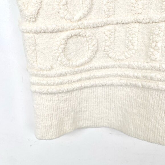 Louis Vuitton White Embossed Logo Short-Sleeve Knit Wool Top Size S Made In Ital - Picture 5 of 8
